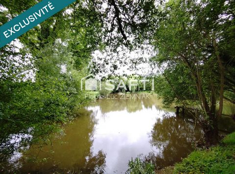 Terrain de loisirs avec étang et mobil-home – 4100 m² clos à Houssay (53360)