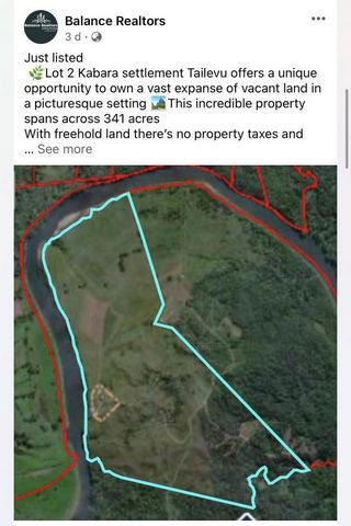 Welcome to Kabara Farm in the heart of beautiful Nabaitavo, Vunidawa, Natasiri, Central Fiji! This expansive vacant land presents an incredible opportunity for agricultural enthusiasts and investors alike.  Sprawling across a generous 346 Acres (140 ...
