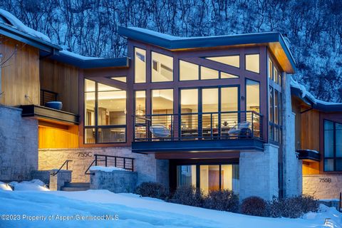 Featuring the premier location for ski-in, ski-out access and proximity to downtown, this One Aspen townhome at the base of Aspen Mountain showcases generous spaces in a contemporary alpine style. With interiors crafted by Denise Kruger of DKD Design...