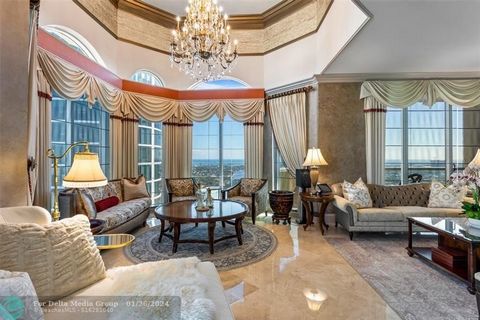 Elegantly Re-Imagined Corner Penthouse, offered fully furnished, boasts 4,200 +/- total sqft of European refinement with sweeping views of the Ocean, New River, and Cityscape. Atop Las Olas Grand, the premier address of downtown, this sophisticated s...
