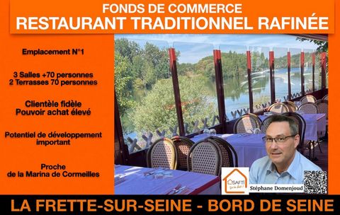 Restaurant avec un fort potentiel de développement, idéalement situé près des berges de la Seine, dans le secteur recherché de La Frette-sur-Seine. Ce restaurant traditionnel raffiné bénéficie d’une clientèle fidèle et de privatisations régulières po...