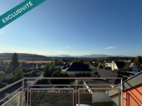À vendre à Brunstatt : F3 de 77 m² au dernier étage, terrasse 18 m², vue Vosges, garage et ascenseur