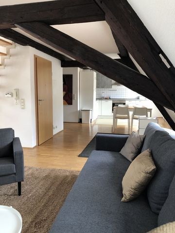 This friendly and modernized approx. 60 m2 apartment is located on the second floor in the center of Speyer. The apartment has two beautiful rooms. Bedroom with walk-in closet. Open kitchen, dining room, living room with complete equipment. The apart...