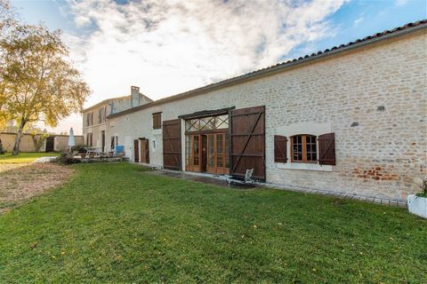 Sitting in the prestigious Grande Champagne area of the Cognac vineyards, this large country house offers wonderful views, a private walled garden and great potential - and it is just a short drive to the well-serviced local town. The main house offe...