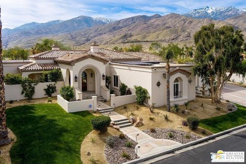 Imagine stepping inside the villa at 64395 Via Risso at Bella Monte in South Palm Springs where sophisticated luxury meets warm and inviting spaces. The interior boasts three elegant fireplaces that serve as the heart of the home with four bedroom su...