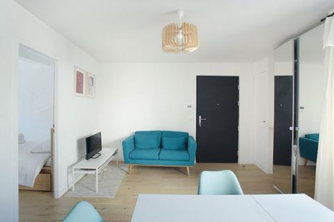 Modern appartement met 1 slaapkamer, 1 woonkamer, keuken en badkamer. Gezellig, volledig uitgerust appartement gelegen in het hart van Boulogne, op een steenworp afstand van het winkelcentrum 