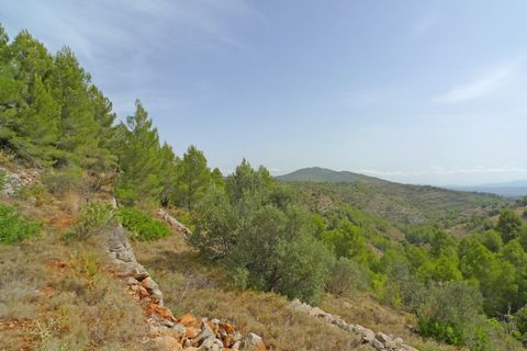 Grundstück zum Verkauf von 26000 m2 mit fantastischer Lage sowie Blick auf das Mittelmeer die Küste das Tal und die Sierra de Bernia auch auf Ibiza  Es ist völlig privat und ohne Häuser in der Nähe Auf dem Grundstück befindet sich ein kleines Gebäude...