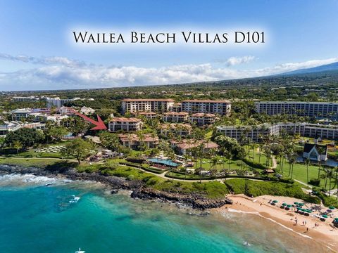 Welcome to Wailea Beach Villas D-101, where ultimate privacy is the theme and the pursuit of pinnacle luxury oceanfront living is found. Lavishly executed finishes and custom one-of-a-kind artisan touches throughout this villa are truly unmatched, cr...