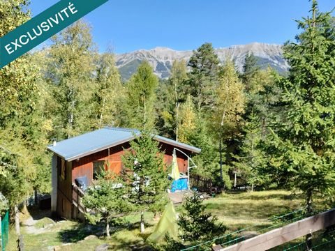 Chalet bois sur 2 niveaux de 43m² avec terrasse et jardin de 345m² cloturé