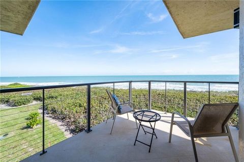 Oceanfront million dollar view for under a million dollars! 3BD/3BA split plan, 2022 A/C, bright kitchen w/ white cabinetry and granite countertops. Sunrise/sunset views from both porches. Underground garage parking w/ additional storage. Beautiful p...