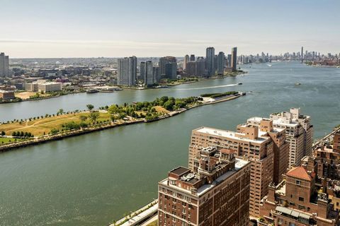 Spectacular views dominate every room of this spacious 42nd floor luxury home. Walls of windows capture the mesmerizing activity of all varieties of water going vessels on the East River as well as beautiful city skyline views south and west. At appr...