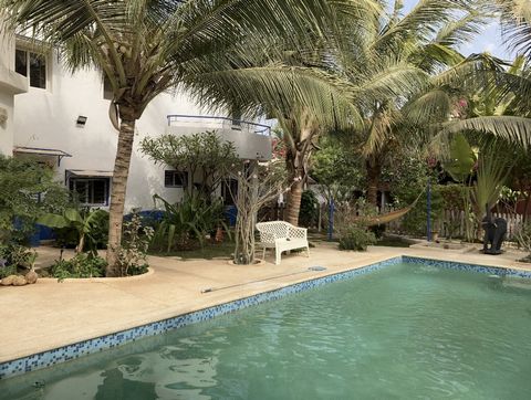 In the center of Saly, property currently used as a hostel. Featuring several en-suite bedrooms with individual entrances, and apartments of 1 to 3 bedrooms with living room, equipped kitchen. Numerous terraces with views of the swimming pool and the...