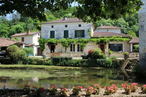 We have great pleasure in presenting this 16th century watermill and surrounding buildings, exceptionally presented throughout and set in 3 hectares of spectacular woodland bordered by the River Dronne. The property sits on the doorstep of a very pop...