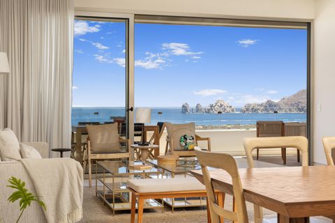 Experience breathtaking unobstructed ocean and Land's End views from this fully furnished 3 bed 3.5 bath residence in El Tezal. Just a short 2 3 minute walk to the new Soriana grocery store and Costco this condo offers exceptional convenience. Enjoy ...