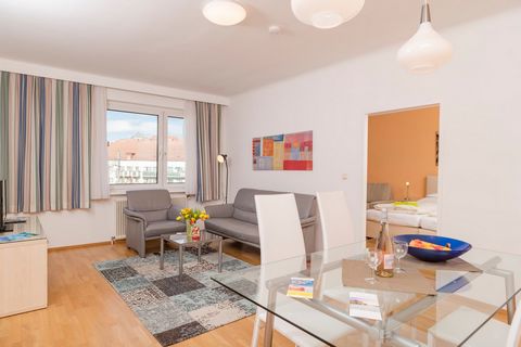 Our 78m² apartment belongs to the large ones, as it can accommodate up to 5 persons. Two separate bedrooms, an own living room, a separate bathroom and toilet, as well as a fully equipped kitchen really make a complete flat out of it. So it is ideal ...