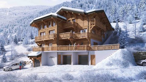 Available to purchase off plan, in a small residence of just 3 apartments, 10 minutes from the centre of Morzine, and close to the free ski bus. A calm location with excellent mountain views. Traditional wooden frame construction, and modern finishes...