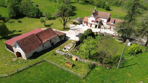 5 minutes from Limogne en Quercy where there are all shops and services and 15 minutes from Villefranche, on a plot of more than 12 hectares of fenced land, with no neighbors. You will appreciate on one side the charm of this renovated stone property...