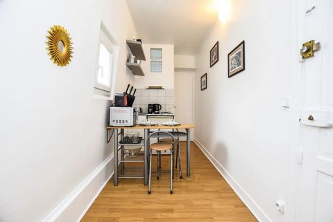 This is a flat on the 6th floor (with a lift) of a residential building. It is composed of : - A bedroom with a sofa bed (140x200cm) - A living room with an open kitchen (fridge, induction cooker, microwave, kettle, toaster, coffee machine) - Bathroo...