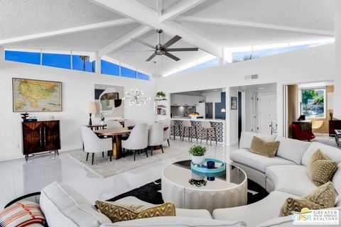 Welcome to the serene architectural oasis of Canyon View Estates, designed by Palmer and Krisel in the 1960s and located in the sought after South Palm Springs. Surrounded by mountains, this beautifully remodeled 3 bedroom, 2 bath corner unit condo i...