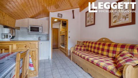 A32172JEH74 - Te koop, gemeubileerd studio-appartement van 20 m² in een goed onderhouden residentie in het charmante dorpje Morzine, aan de voet van de liften van het grensoverschrijdende skigebied Portes du Soleil, het op één na grootste skigebied v...