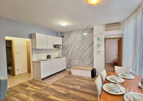 Nia-Property Group vend un appartement de deux chambres à Ravda avec une vue latérale sur la mer. Appartement meublé avec vue partielle sur la mer en première ligne dans le complexe « Oasis » - Ravda. L’appartement se trouve au deuxième étage avec un...