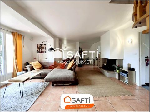 Maison T5 de 125m², Trois chambres, terrasse, jardin, piscine idéale pour une famille.