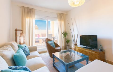 A cool and (Tarifa) stylish well furnished second floor apartment (which can accomodate up to six people) facing west with a large outside terrace/BBQ for holiday rental in Tarifa. Inside: The spacious salon comprises a dining area with comfortable s...