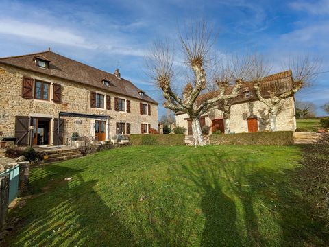 Superbly located in the north of the Lot, surrounded by some of France's most beloved and beautiful villages, a well maintained ensemble of two large and fully independent stone houses. The original farmhouse offers 235m2 of habitable space which inc...