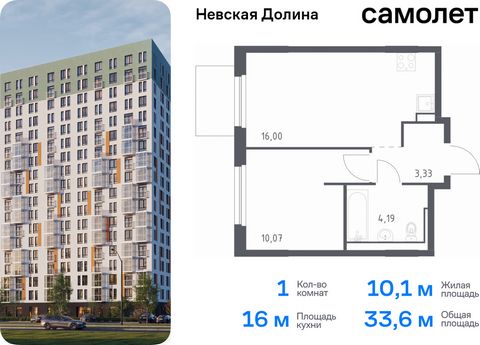 Продается 1-комн. квартира. Квартира расположена на 8 этаже 15 этажного монолитно-кирпичного дома (Корпус 1.3, Секция 2) в ЖК «Невская Долина» от группы «Самолет». «Невская Долина» - уютный квартал в скандинавском стиле рядом с набережной Невы. Наход...