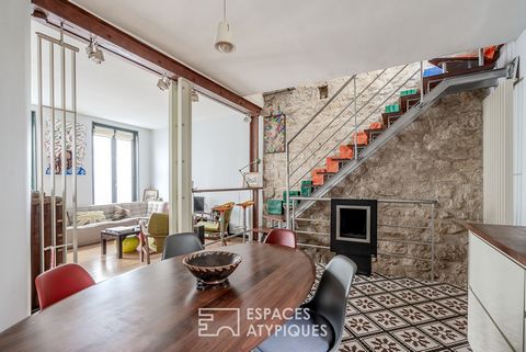 Dans une rue calme du quartier Epinettes en limite des Batignolles, configuré en triplex, ce lieu de vie à la décoration épurée de 114,53 m2 (103,21 m2 loi Carrez) bénéficie d'une cour de 7 m2 et d'une terrasse de 13 m2. Fruit de la réunification de ...