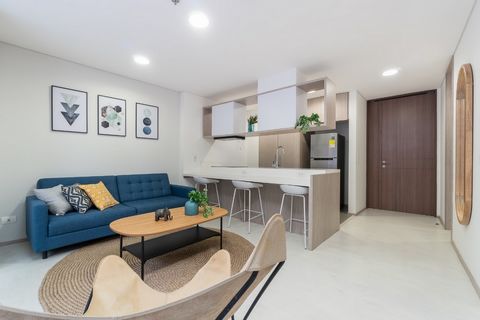 Aparta Suite de type Airbnb à vendre, d’une superficie de 65 m2 construits, située au 2ème étage, distribuée en 1 chambre, 1 dressing, 2 salles de bains, salon, bar, buanderie, balcon dans l’espace social et dans la chambre, parking privé, énergie, a...