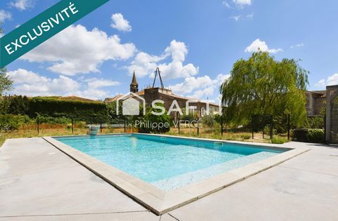 15 mn de Carcassonne, ancienne cave vigneronne, 315m², garage, piscine, pool-house