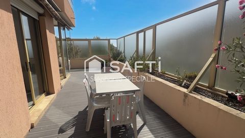 Charmant 2 pièces avec grande terrasse aperçu mer, piscine et stationnement au Cannet