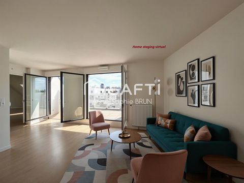 Appartement 4 pièces 81m², traversant, 2 terrasses, dernier étage, parking