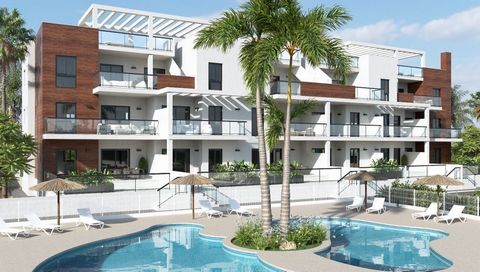 Ce nouveau complexe d’appartements se trouve à seulement 5 minutes à pied de la plage de Las Higuericas et dispose de deux piscines communes dans sa résidence privée fermée. El Mojón est une ville côtière calme qui a des bars, des restaurants et à pr...