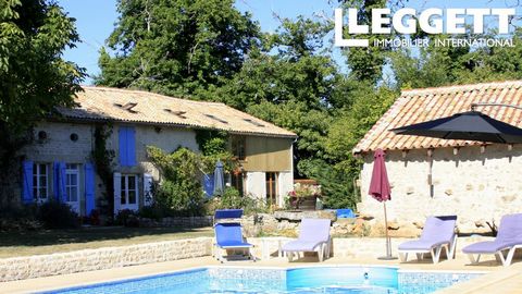 A15444 - Set in a peaceful location this spacious four bedroomed house with two bedroomed gite is packed with character and has a very pretty and private garden with a heated 10m x 5m in ground pool. Sauzé-Vaussais is a short distance away for amenit...