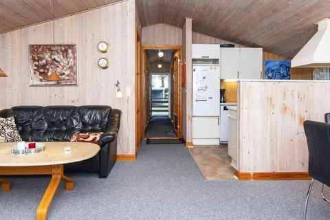 This holiday cottage is located approx. 300 metres from the sea in a peaceful cottage area. Enjoy the whirlpool and sauna for relaxation. The house is well-equipped with a large, bright living room in direct connection with the open kitchen. Access t...