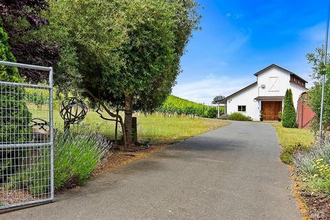Gorgeous 12.25 view acres with 10+- acres planted in ultra premium pinot vines and improved with a custom 2200 sq.ft. barn, and a 3 bedroom 2 bath home that's literally enveloped in exceptional panorama, sunrise to sunset! The custom 2200 sq.ft. barn...