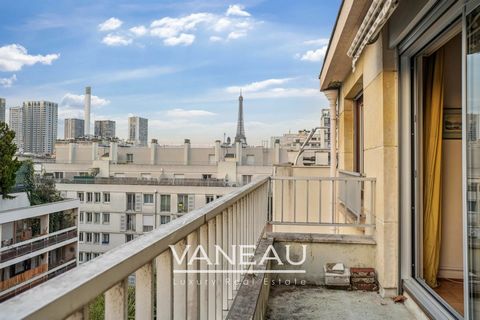 Paris 15th Quartier Saint Charles - die VANEAU-Gruppe bietet Ihnen exklusiv im 7. Stock mit dem Aufzug einer Luxusresidenz eine angenehme 3-Zimmer-Wohnung mit Entspannungsbereich im Freien nach Westen und ohne Vis-à-vis. Es besteht aus: Eingang, Wohn...