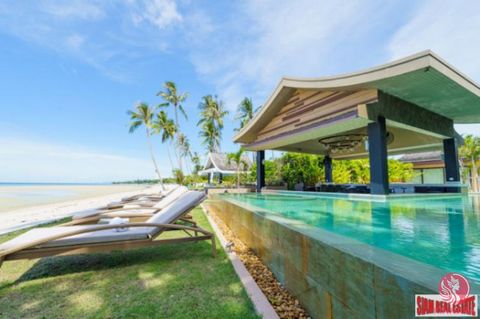 A luxurious resort-inspired pool wraps itself around a sunken sala with outdoor kitchen at this Samui beach villa, and offers a shallow tanning shelf via gradual decent stairs. A lush garden setting with intermittent terrace and lawn landscapes add a...