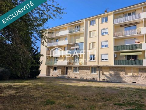 Appartement F3, 2 chambres, balcon, cave et garage